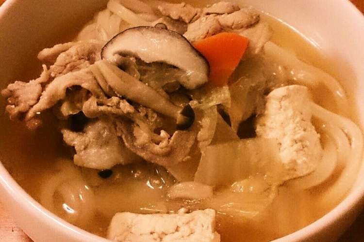 豚バラがっつり けんちんうどん レシピ 作り方 By とこまんまぁ クックパッド