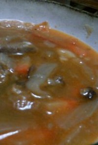 角切りお肉とトマトのスープ