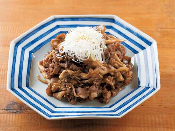 牛肉とまいたけのピリ辛炒め