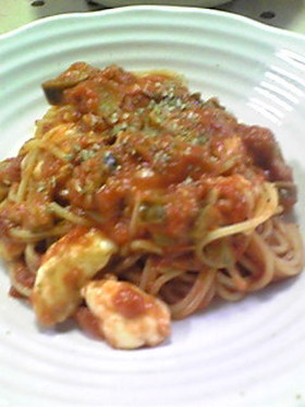 茄子とモッツァレラのパスタ