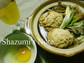 BOMB鶏だんごのすき焼き風鍋