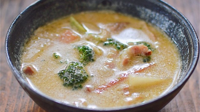 簡単 ベーコンと野菜のミルクカレースープ レシピ 作り方 By 白いエプロンのクマ クックパッド 簡単おいしいみんなのレシピが361万品