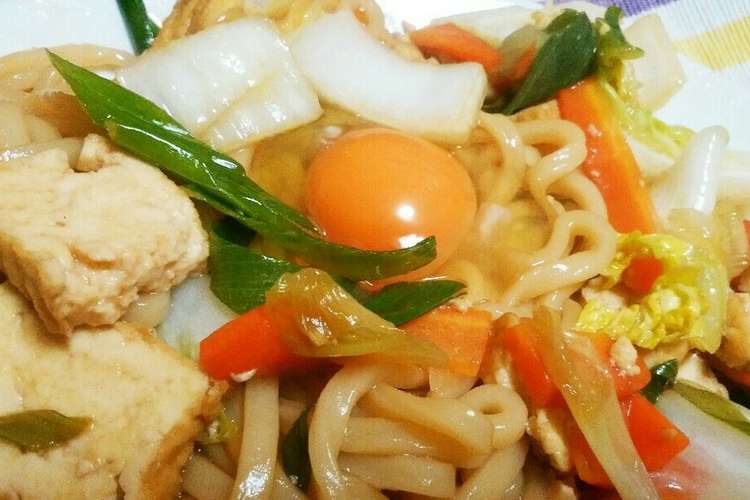 厚揚げのすき焼き風焼きうどん レシピ 作り方 By 桃川モネ クックパッド 簡単おいしいみんなのレシピが355万品