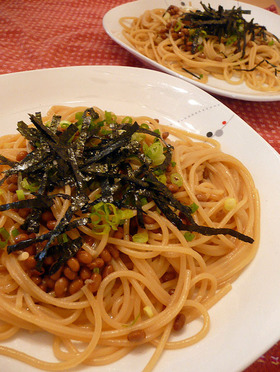 あっという間に、納豆パスタ♪