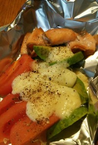 ホカホカ焼き野菜とスモークサーモン