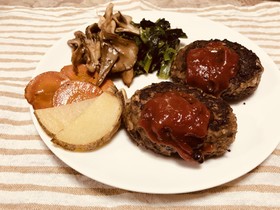鹿ミンチ肉のハンバーグ