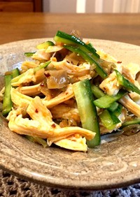 サラダチキンと搾菜の中華風