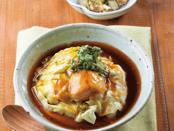 さけとキャベツの重ね蒸しあんかけ