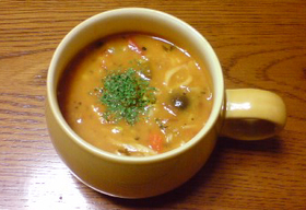 キャンベルミネストローネでお手軽おじや