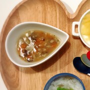 離乳食中期〜野菜としいたけとミンチ餡の写真