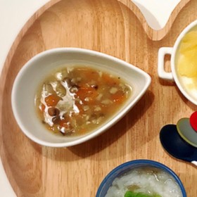 離乳食中期〜野菜としいたけとミンチ餡