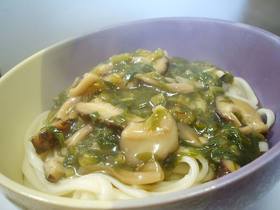きのこと大根葉のあんかけうどん♪