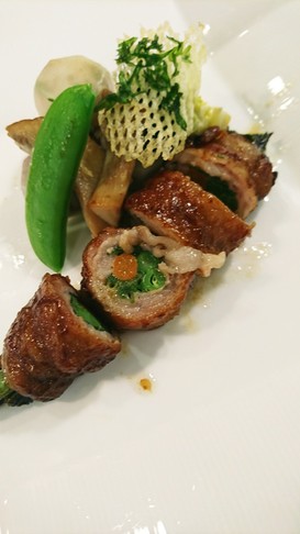 春菊と彩り野菜の肉巻き★甘辛ソース