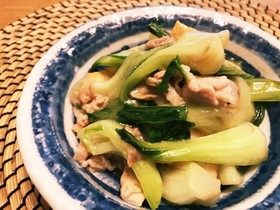 糖質制限☆豚肉と青梗菜と厚揚げの中華炒め