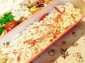 カニカマ昆布茶の混ぜご飯♫おにぎりでも
