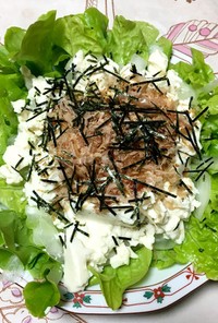 美味☆豆腐と玉ねぎとレタスのサラダ