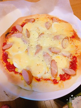 ボールで手ごね♪生地から手作りの簡単ピザ