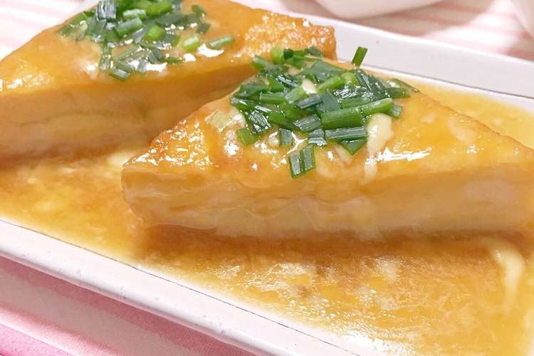 めんつゆで簡単 厚揚げチーズステーキ レシピ 作り方 By Asuka622 クックパッド 簡単おいしいみんなのレシピが360万品