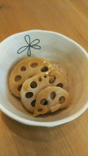 レンジで簡単蓮根煮物の写真