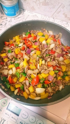 牛豚合挽き肉で作るガパオライス❤