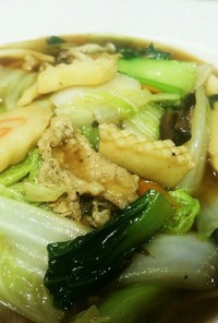野菜たっぷりとろみ付広東麺　袋麺で簡単♪