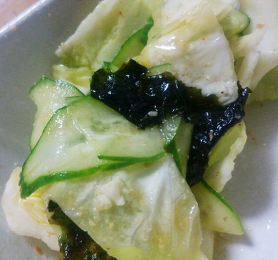 韓国風やみつきキャベツときゅうりのサラダの写真