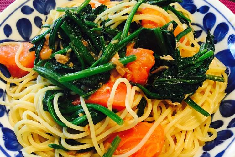 ほうれん草とツナとトマトの醤油パスタ レシピ 作り方 By キタソン クックパッド