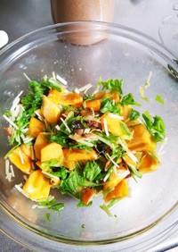 柿と水菜の簡単サラダ