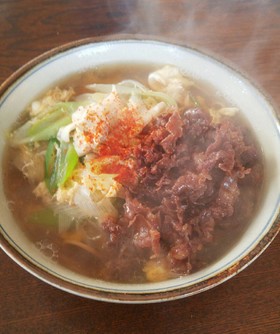 牛しぐれのかき玉肉そば