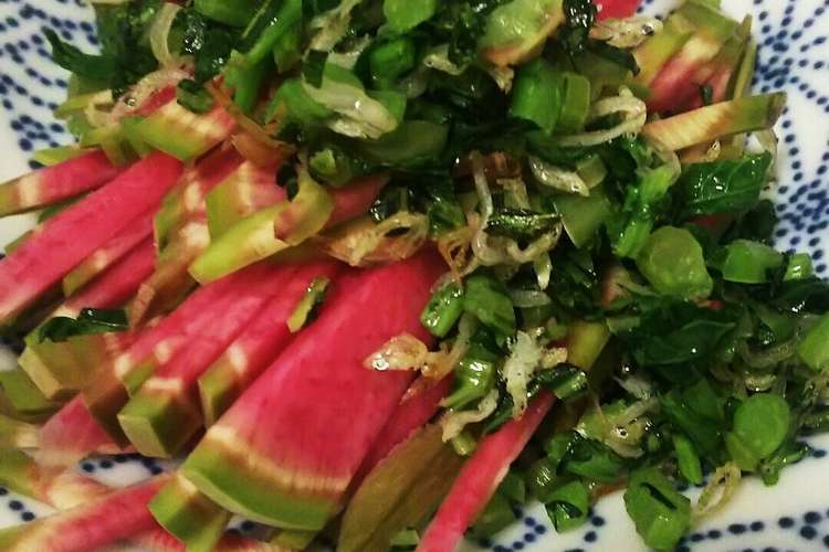 青皮紅心大根 葉っぱサラダ レシピ 作り方 By ほっこり飯 クックパッド 簡単おいしいみんなのレシピが349万品