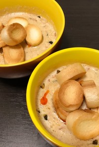 台湾の定番朝ごはん！豆乳スープ(鹹豆漿)