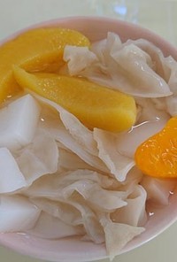 キクラゲのせ杏仁豆腐　簡単スイーツ