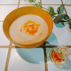 *ポタージュスープに「ラー油」*