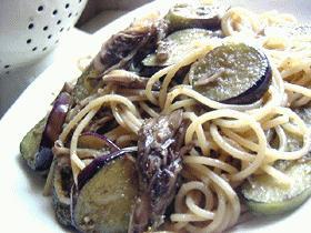 ●茄子と舞茸の和風ニンニクジェノベパスタ
