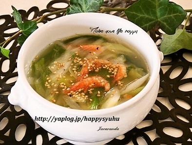 ネギと桜エビ☆中華スープの写真