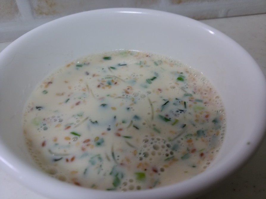 リケンのわかめスープで豆乳春雨スープの画像