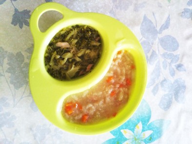 7ヶ月から☆タラとツナと野菜のおかゆ♡の写真