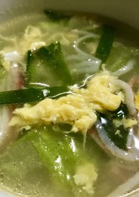 白菜とカニカマの中華風スープ