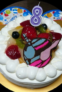 仮面ライダービルドチョコ  誕生日ケーキ