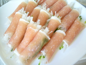生ハムの野菜巻き