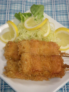 おさかなソーセージで串カツ
