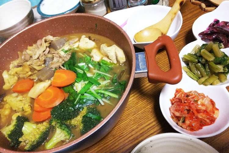15種類の野菜 市販の鍋スープで レシピ 作り方 By 753和み四つ葉 クックパッド
