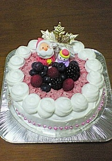 Wチーズケーキ（クリスマスデコレーションの写真