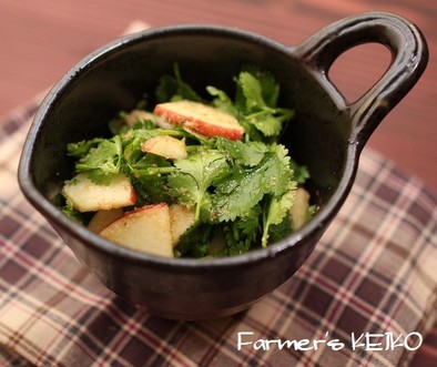 【農家のレシピ】パクチーとりんごのサラダの写真