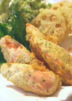 魚肉ソーセージの磯辺揚げ★*。・