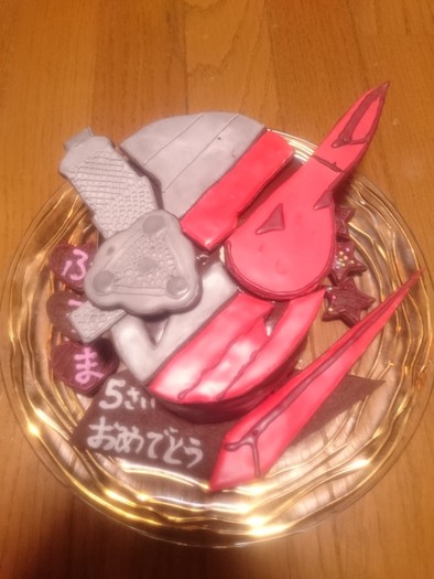 仮面ライダービルド★キャラ立体ケーキの写真