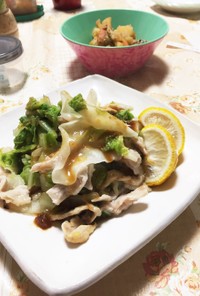 豚白菜の蒸し焼き柚子味噌ポン酢タレ