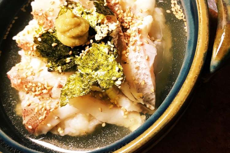 鯛三昧 皮霜造り 潮汁 鯛ダシ茶漬け レシピ 作り方 By まるたまん クックパッド 簡単おいしいみんなのレシピが351万品