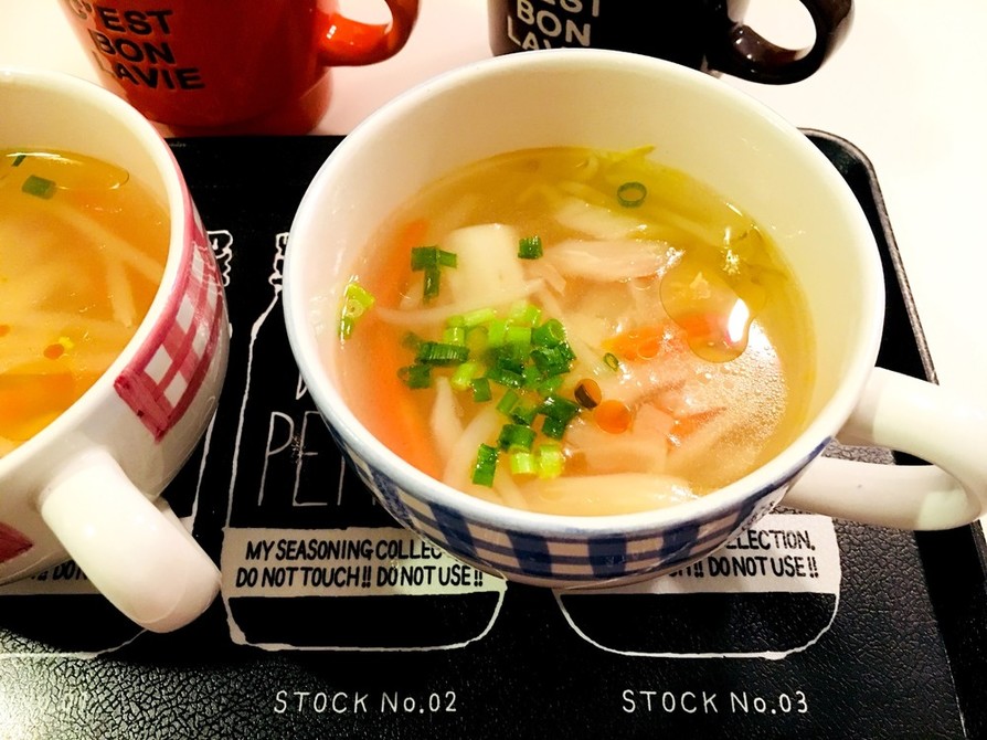 キャベツの芯のスープ♪中華味の画像