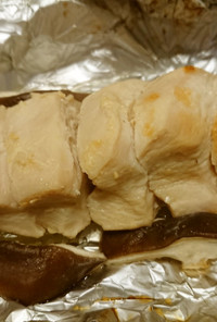 鶏ムネ肉塩麹味噌漬けのホイル焼き